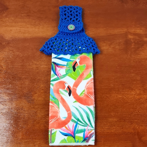 Crocheted Top Hanging Kitchen Towel
